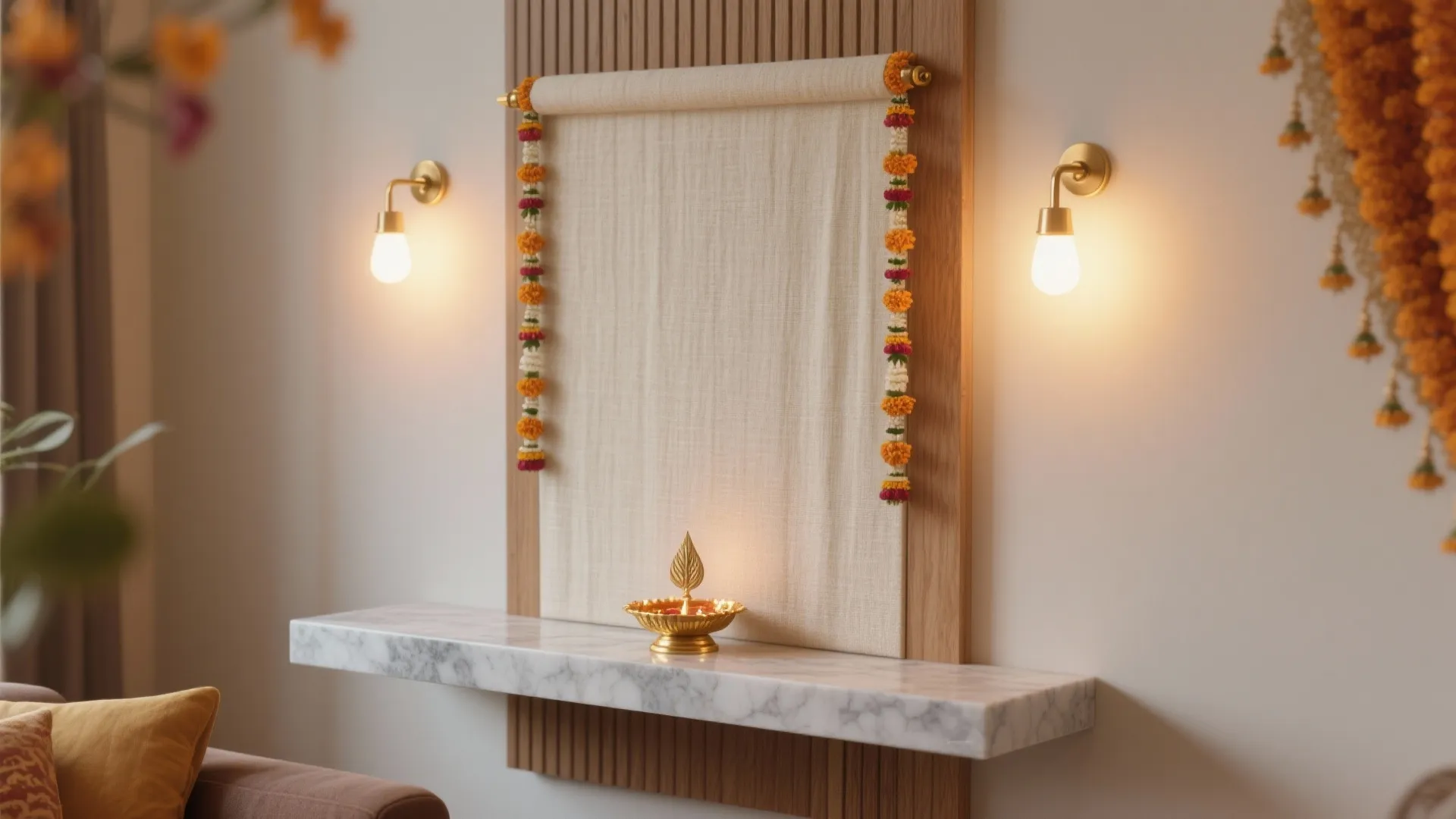 Idea 4: Floating ledge + vertical panel (the rental-friendly classic)