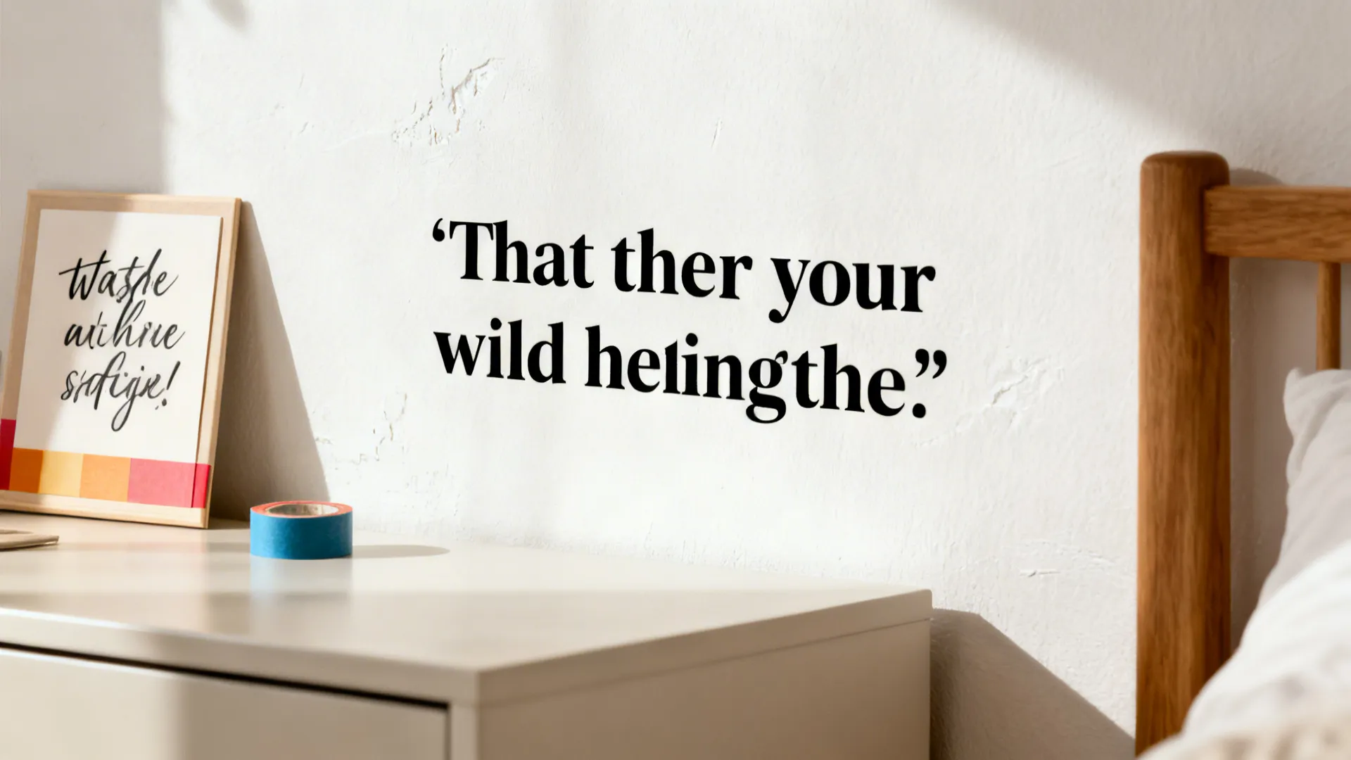 3) Removable decals and washi-framed quotes for renters