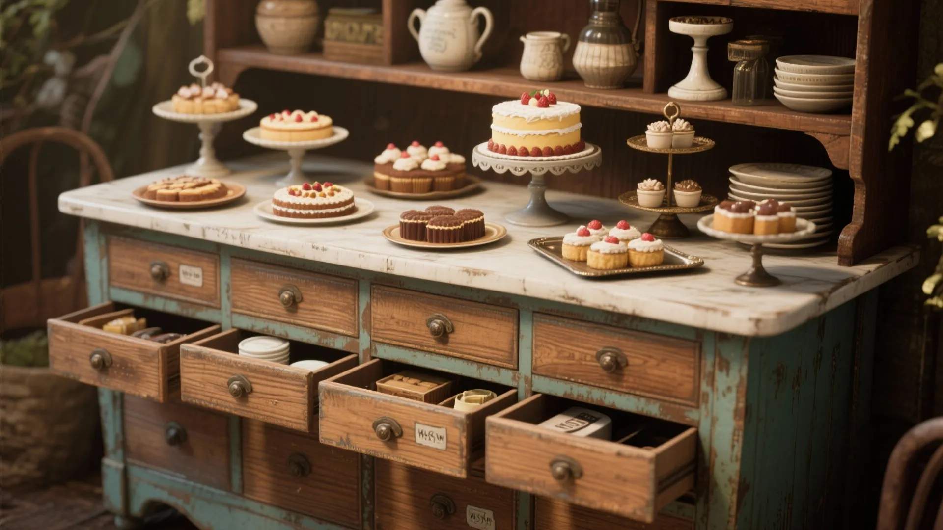 2. Repurposed Furniture as a Backdrop