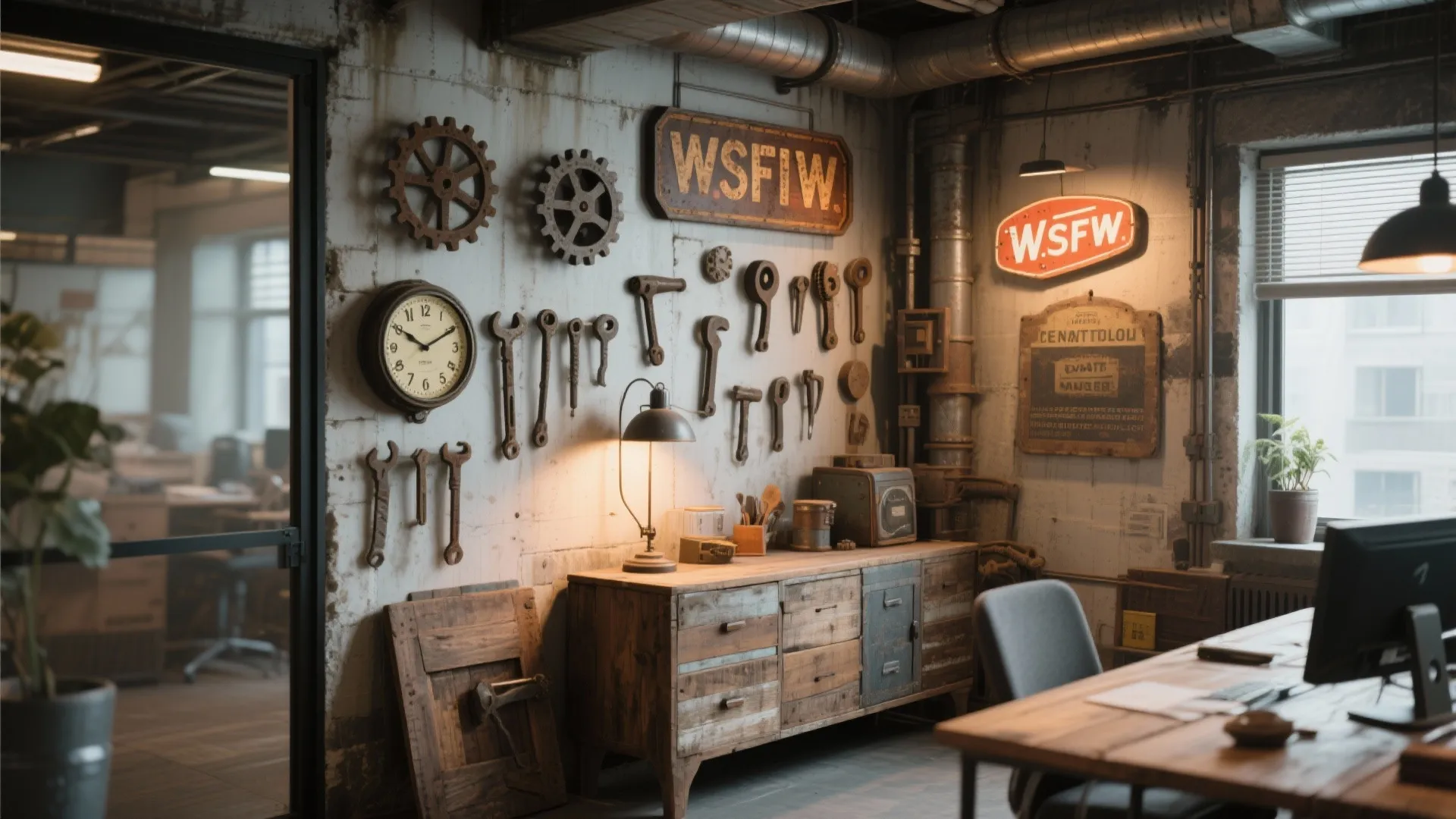 9. Repurposed Industrial Decor