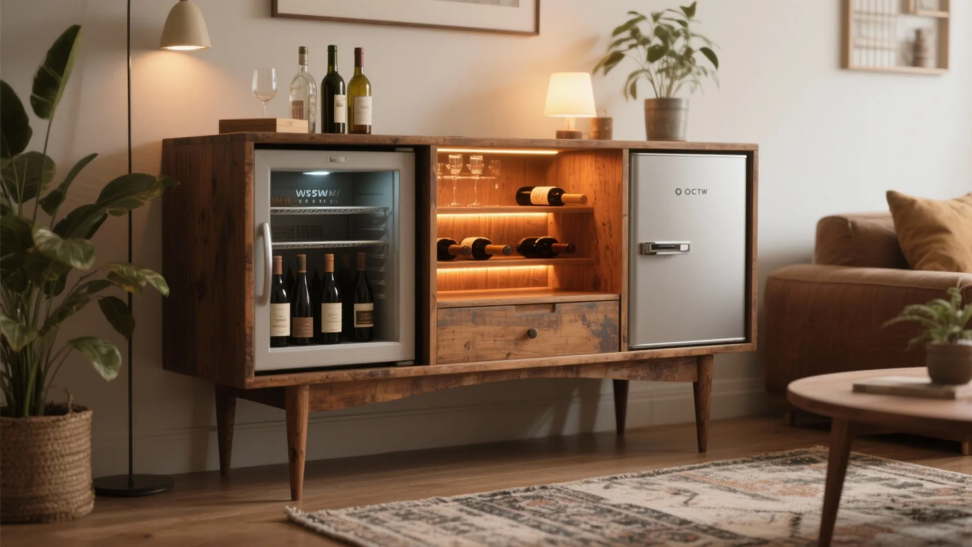 3. Repurposed furniture turned minibar
