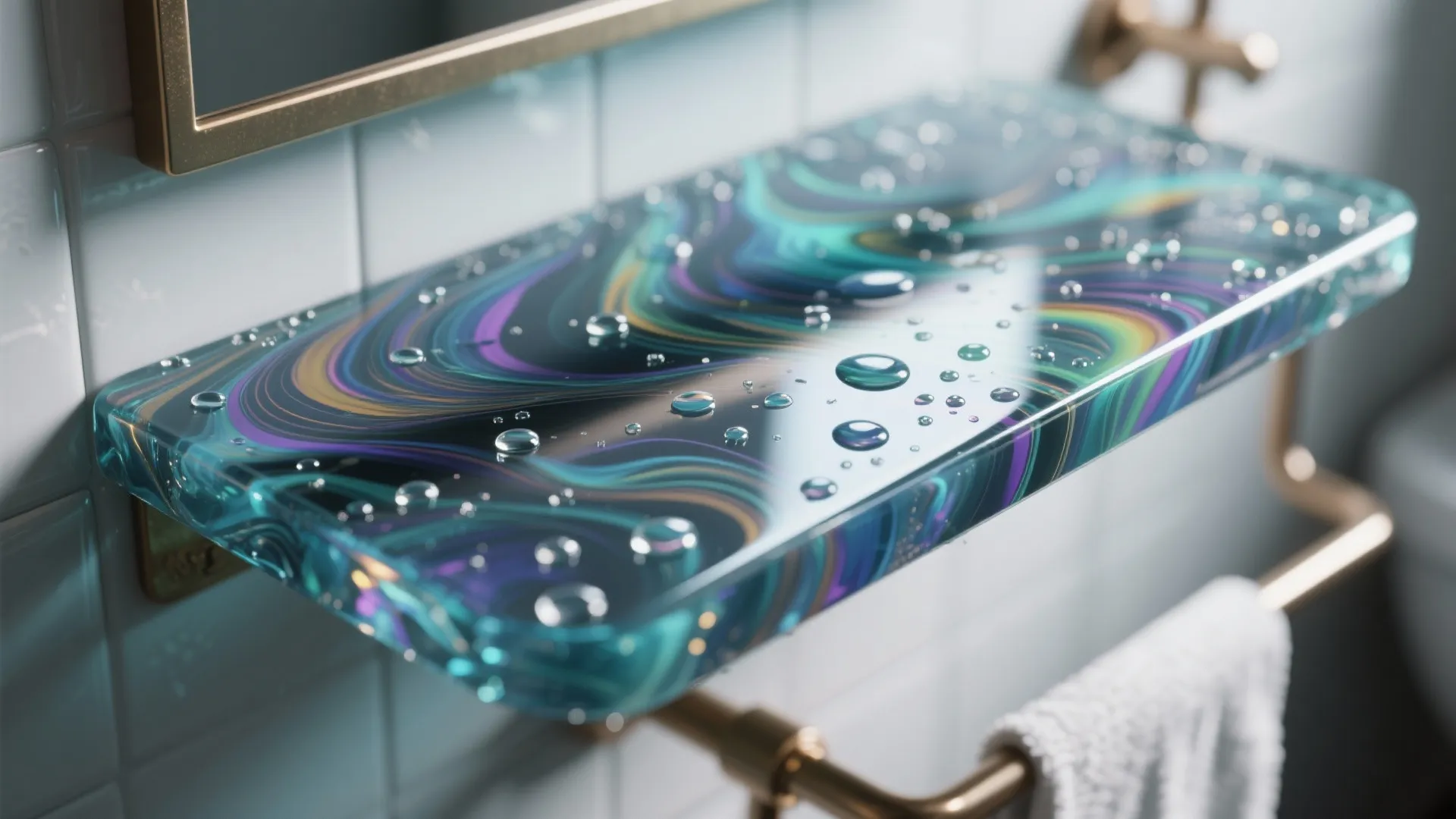 5. DIY Resin Art Shelves for Splash-Proof Color