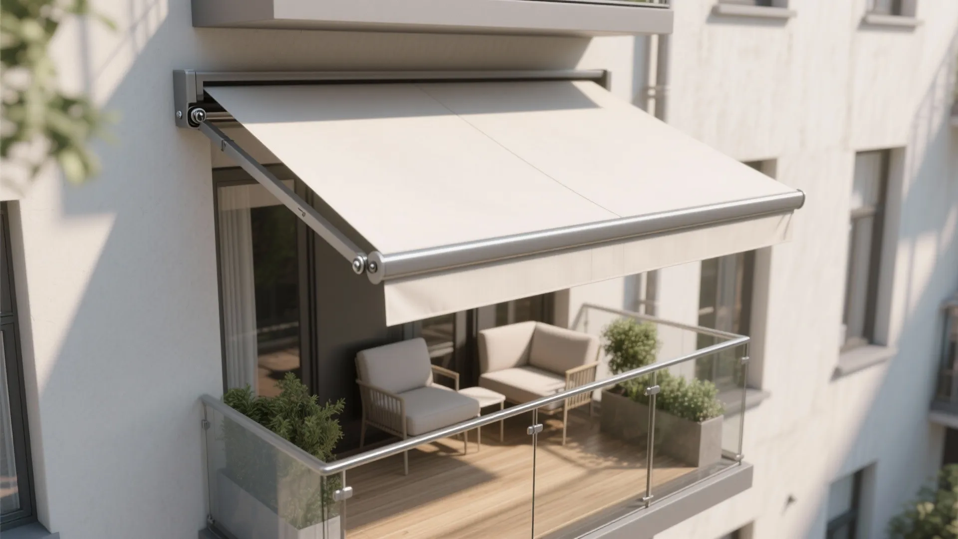Minimal-frame retractable awning