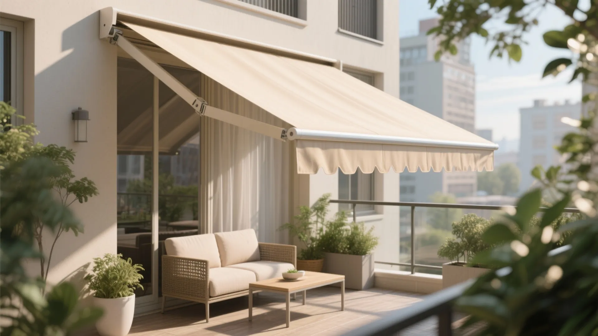 Retractable fabric awning with thermal lining