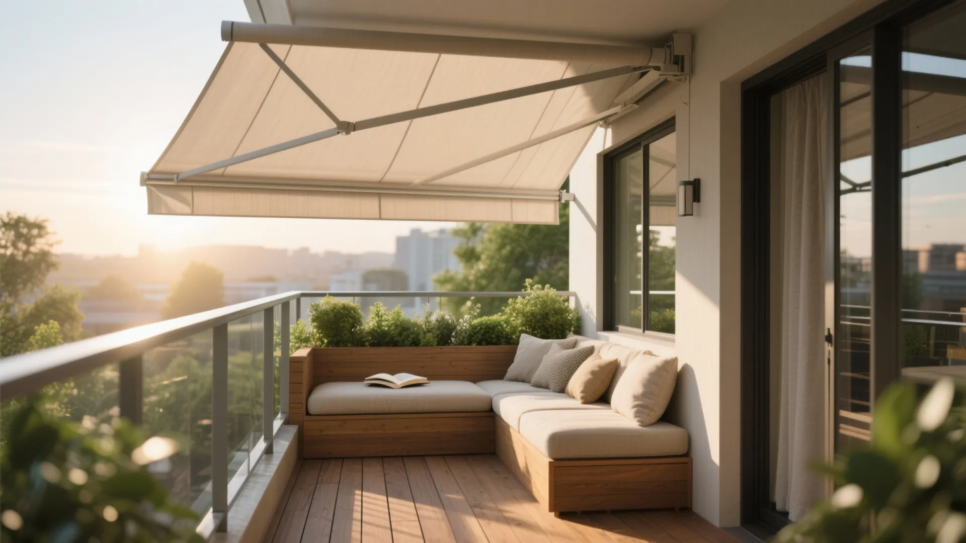 Retractable fabric canopy for flexible shade