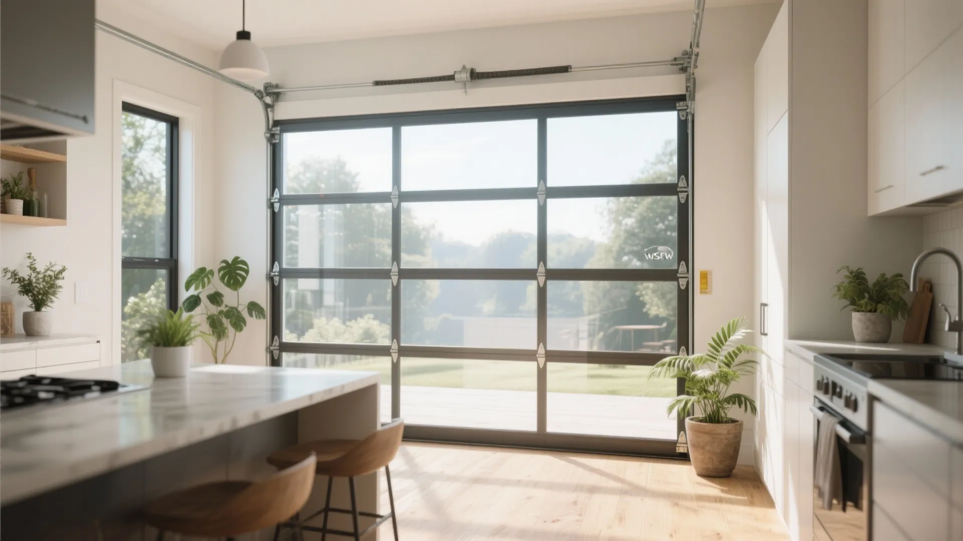 3. Retractable Glass Garage Window for Maximum Light