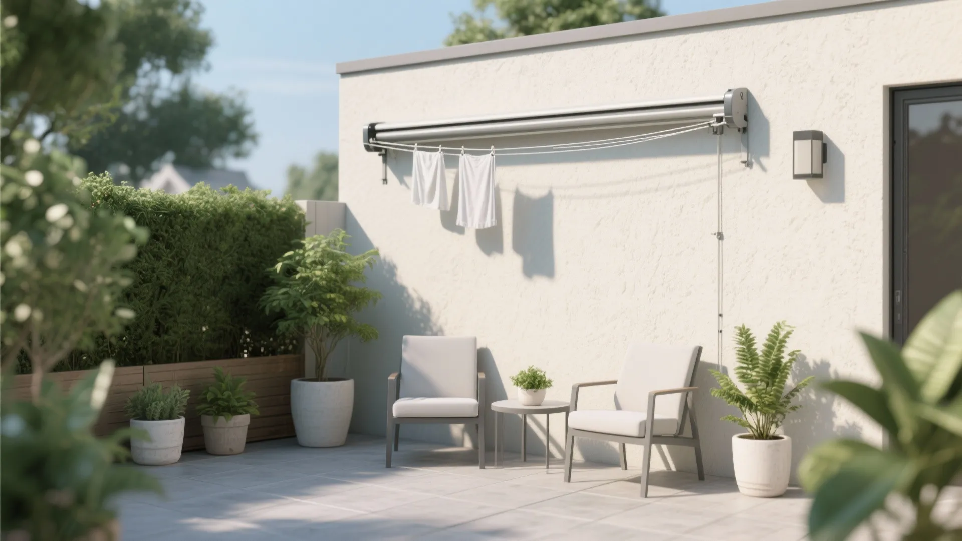 1. Retractable Wall-Mounted Line