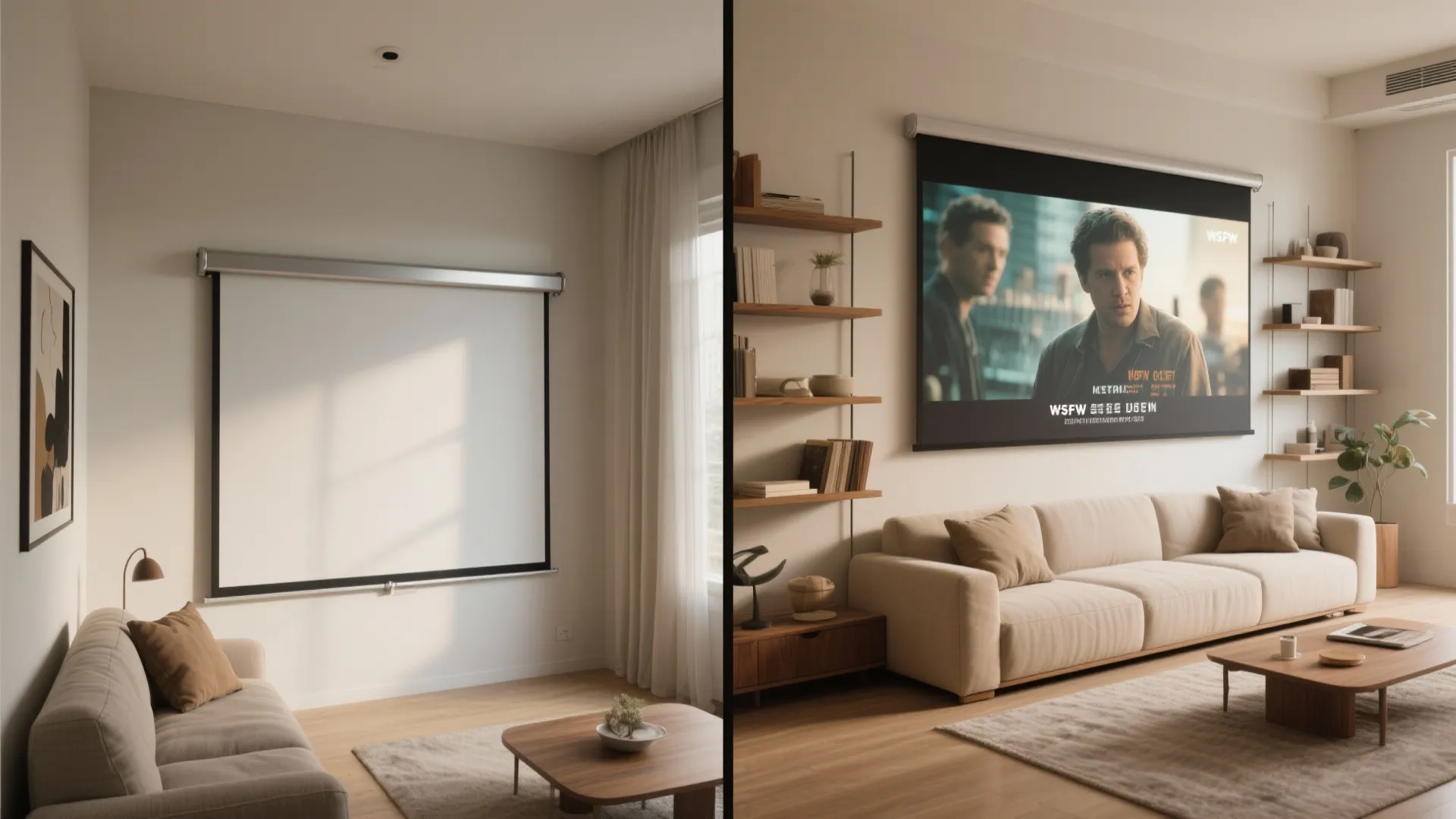 2. Use a retractable screen that tucks away