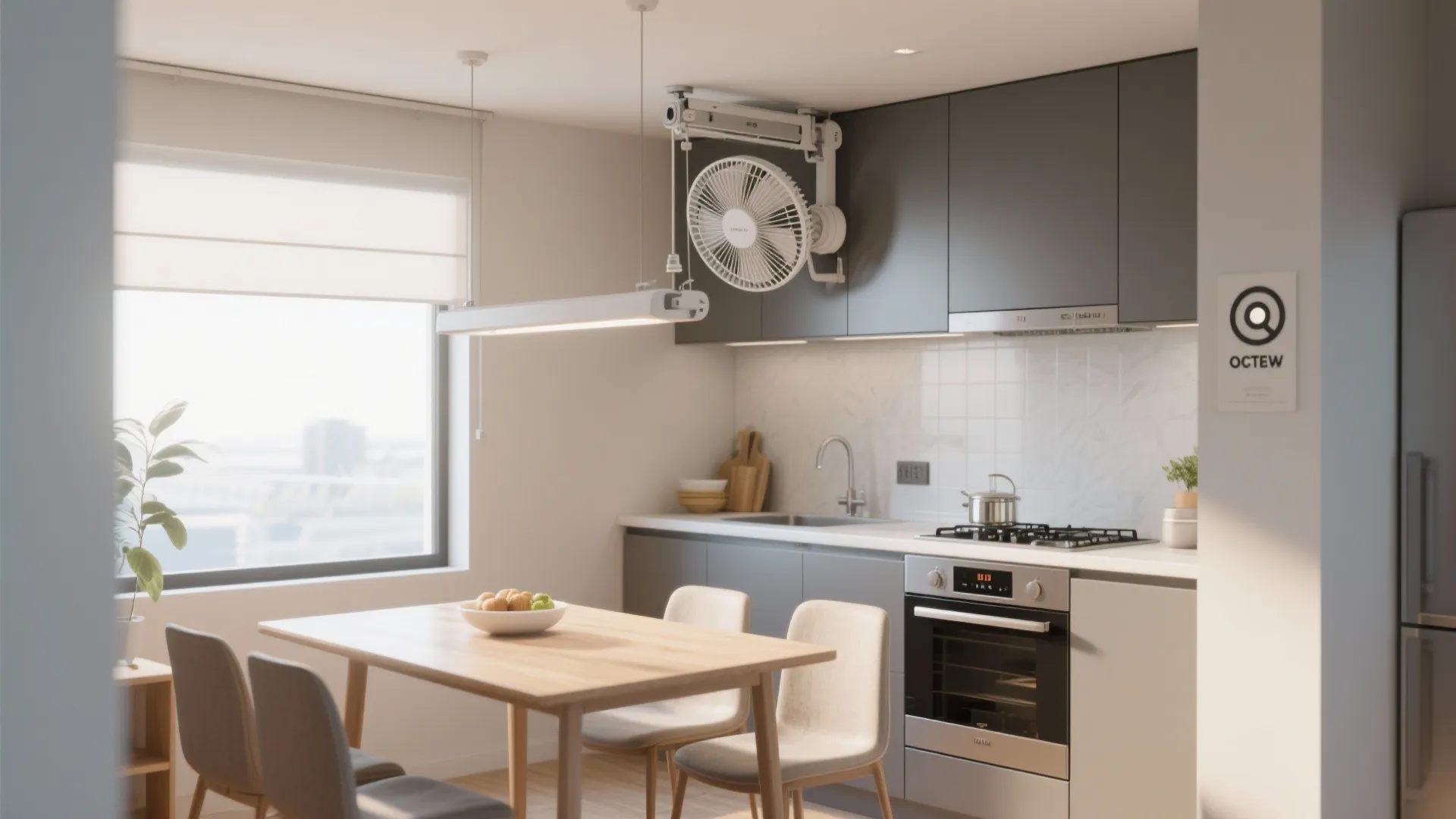 Retractable Wall Fan for Multi-Use Areas