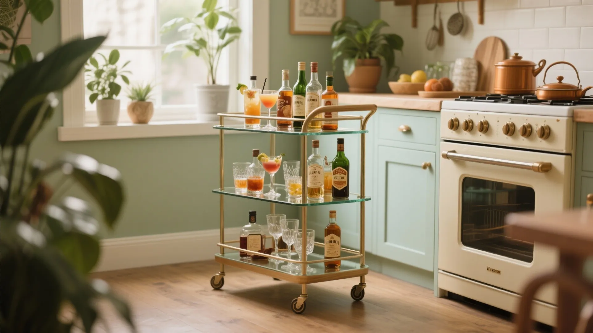 4. Retro Bar Cart Station