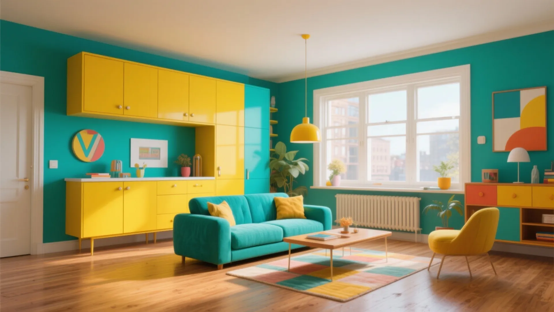 Retro-inspired color blocking