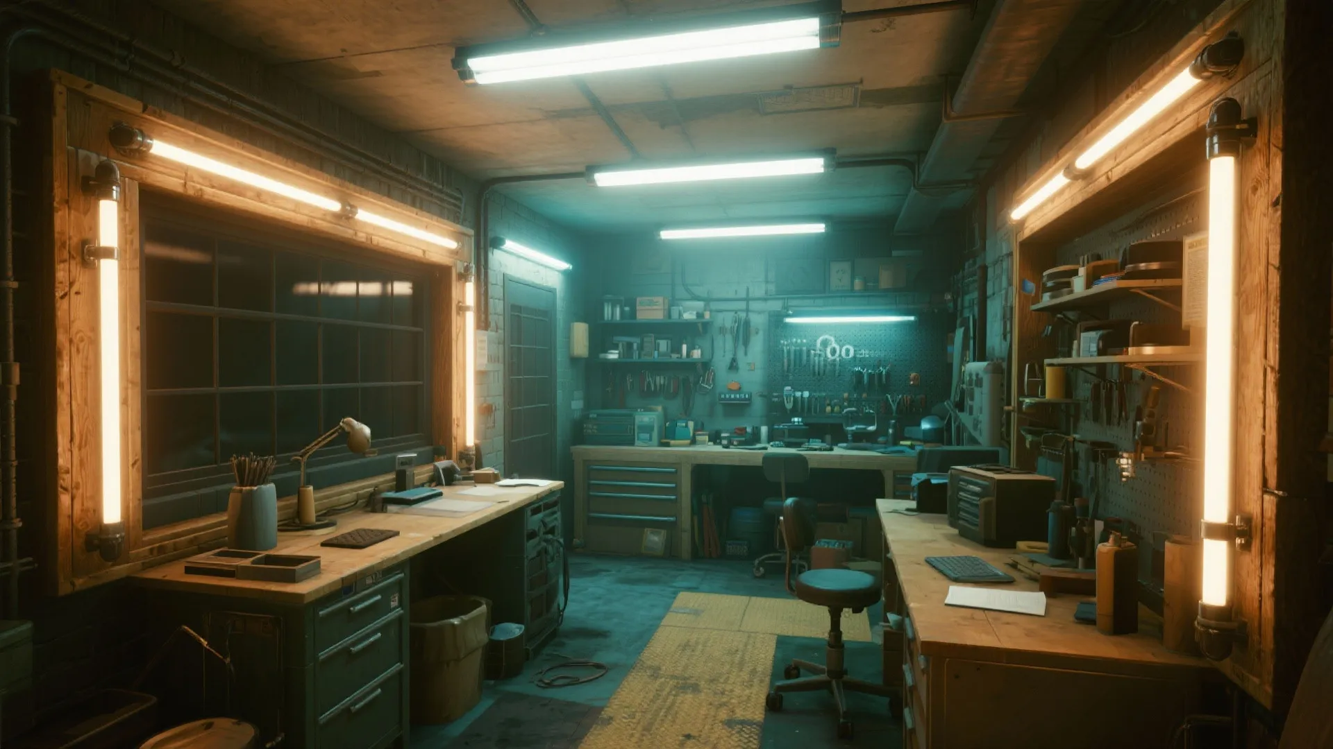 9. Retro Fluorescent Fixtures