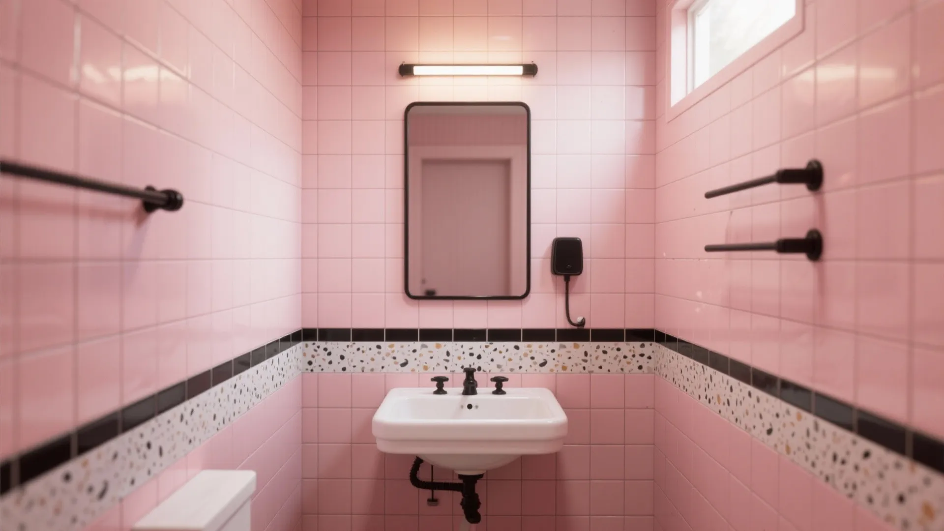 Retro Pink with Black Accents (Mid-Century Flavor)