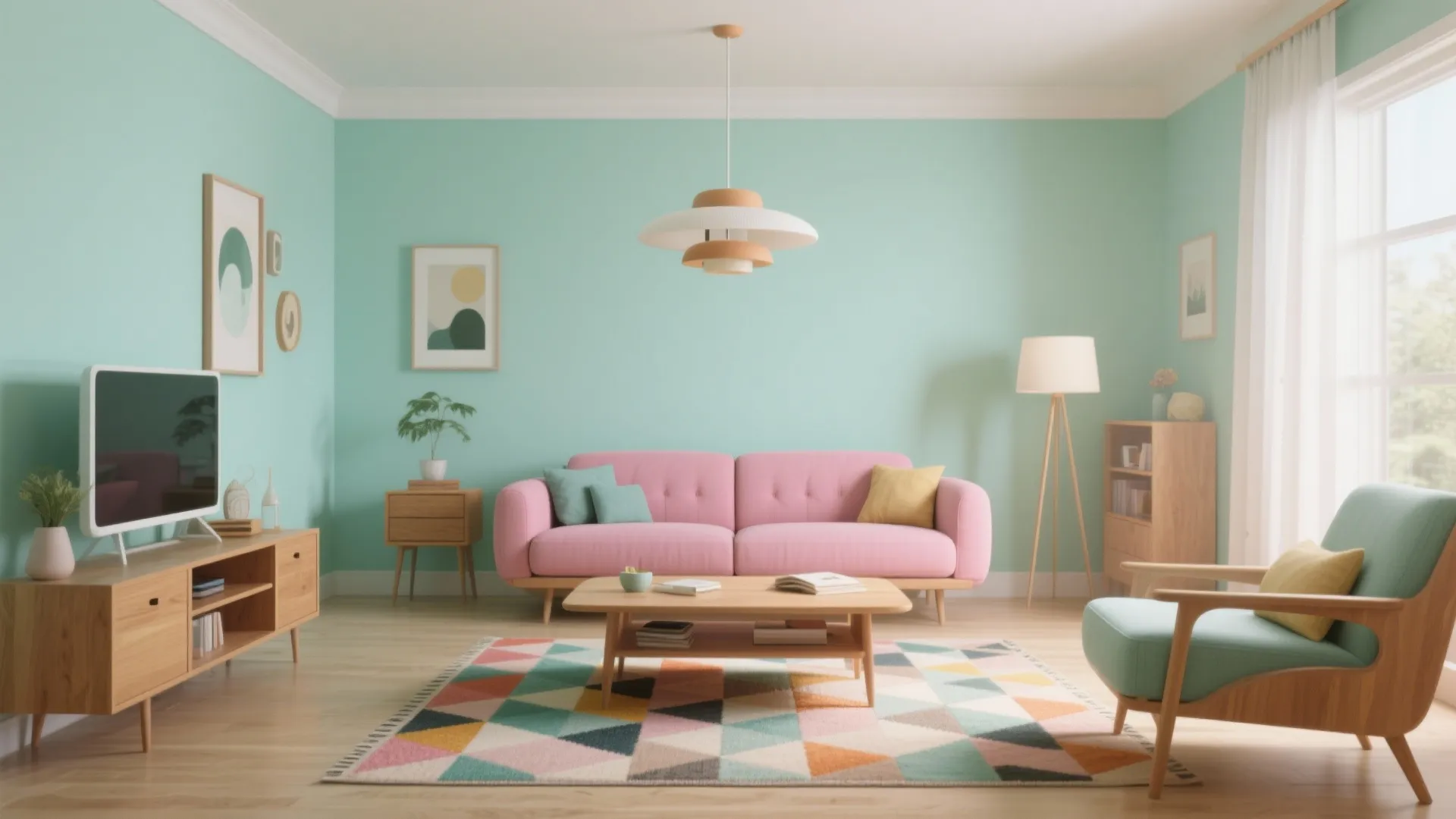 7. Retro Pink and Mint Combination