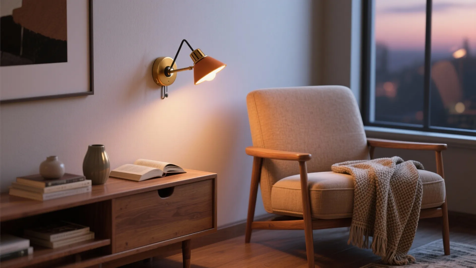 2. Retro Pivot Sconce with Hidden Sensor