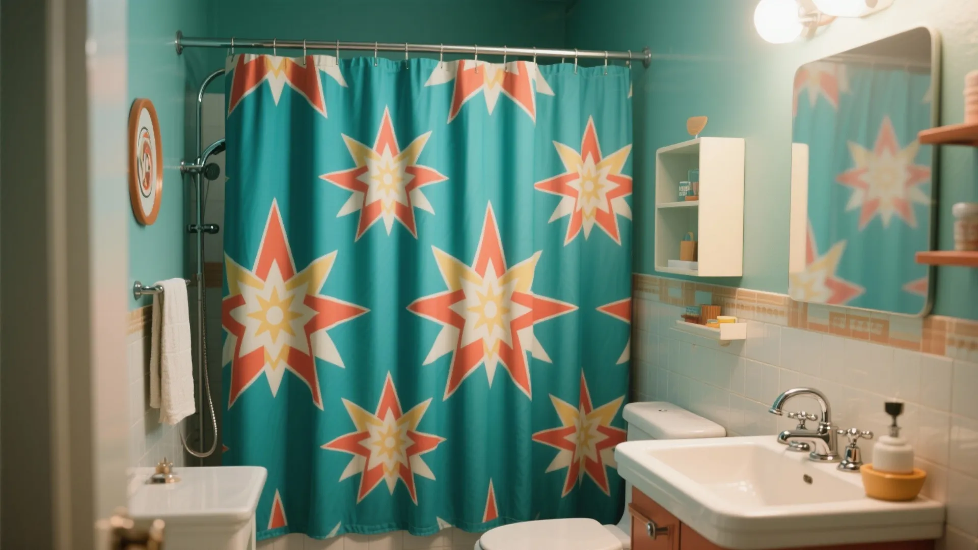 7. Graphic Shower Curtains