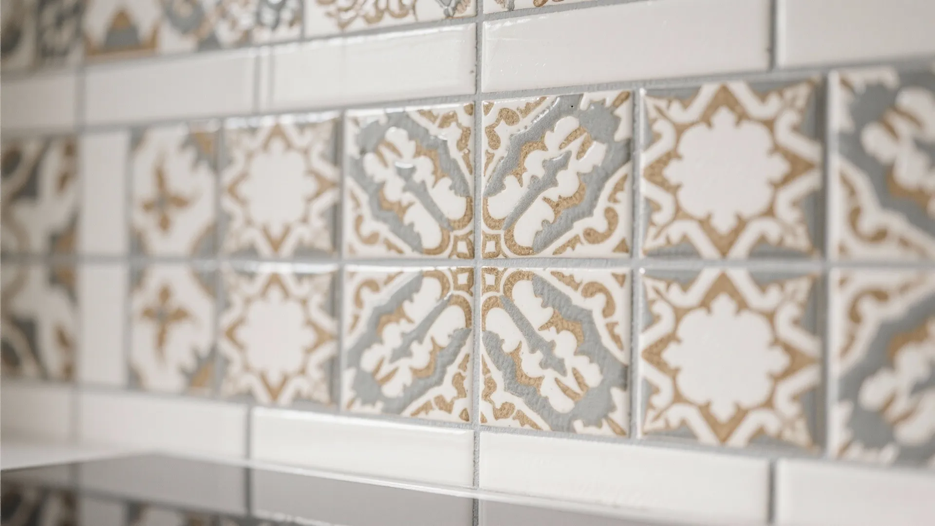 1. Retro tiles with modern grout