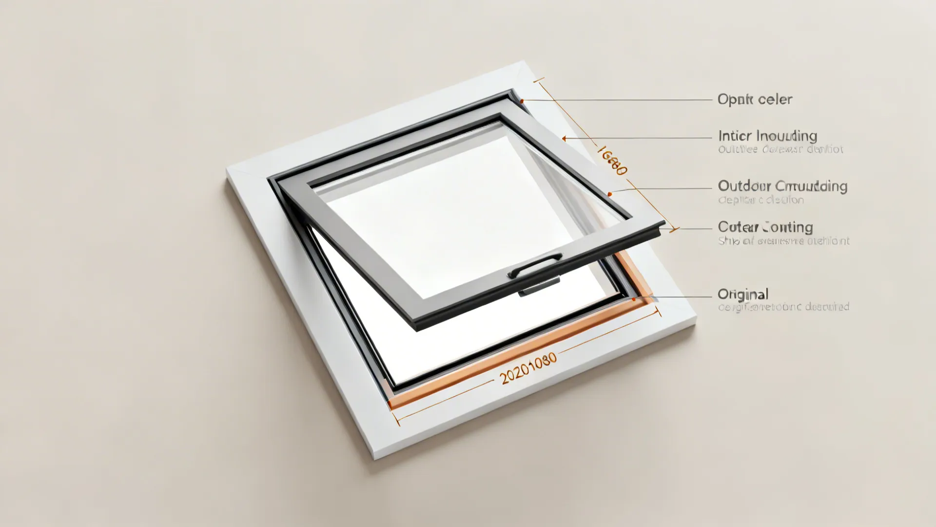 Top-down mockup showing inside and outside reveal measurements for window blinds