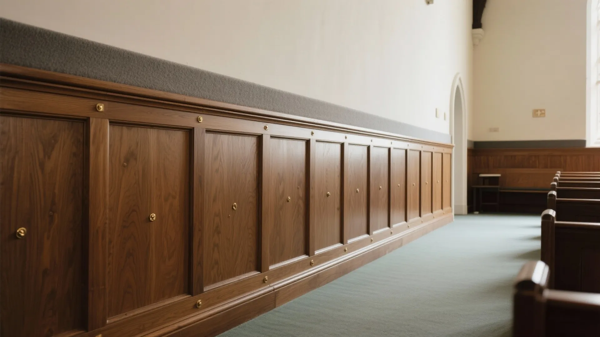 5) Reversible wainscot systems for durability in high-traffic aisles