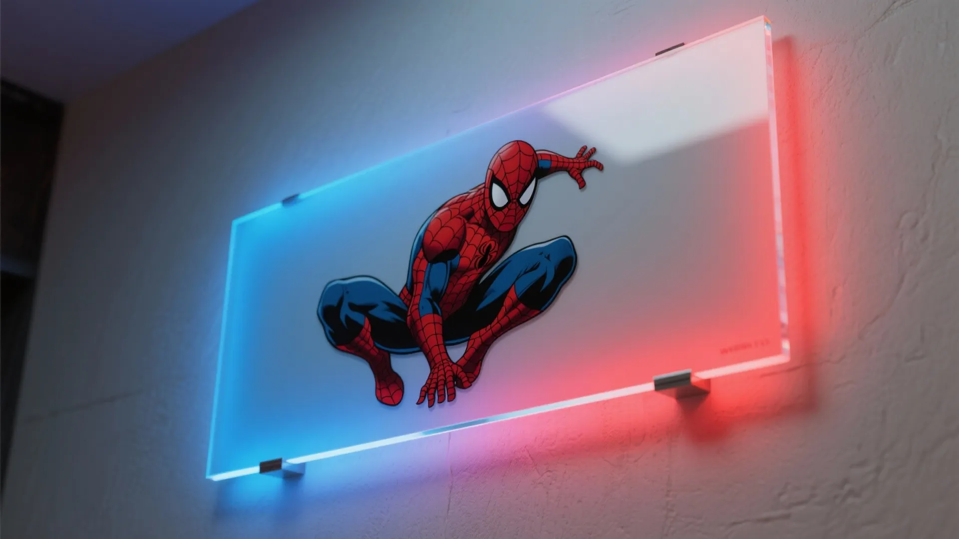 4. Multicolor RGB Panel Behind a Spidey Decal