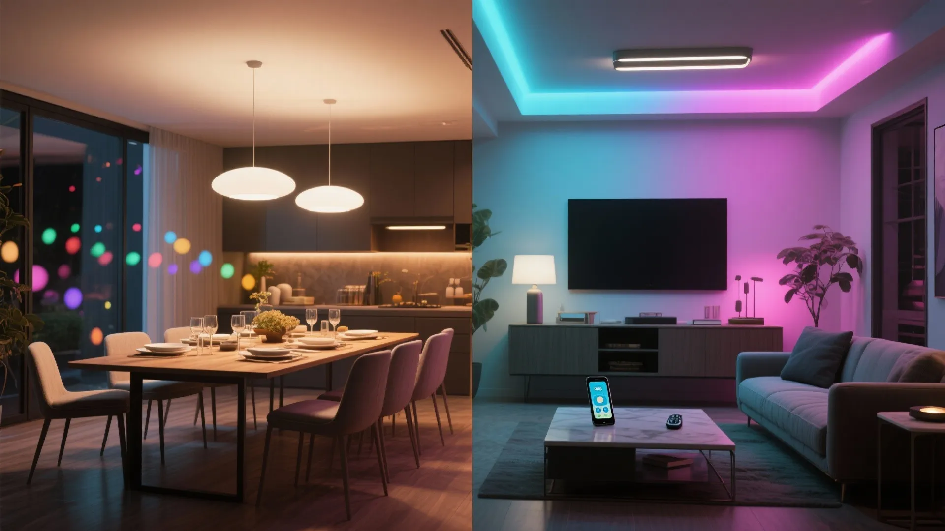 4. Integrated RGBW flush fixtures for mood versatility