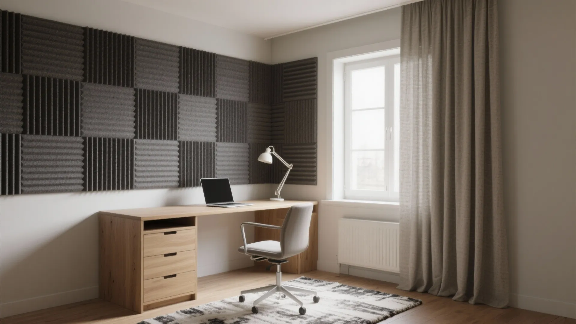Ribbed Acoustic Relief in Bedrooms or Work Nooks