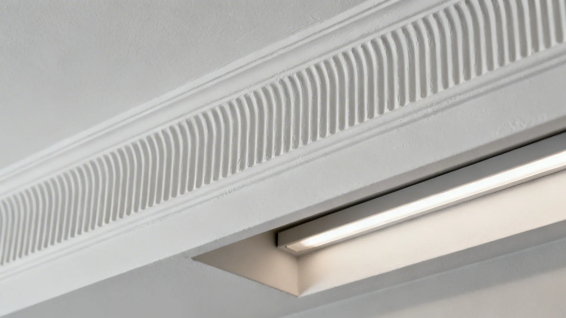 Textured Gypsum Bands + Concealed Strips