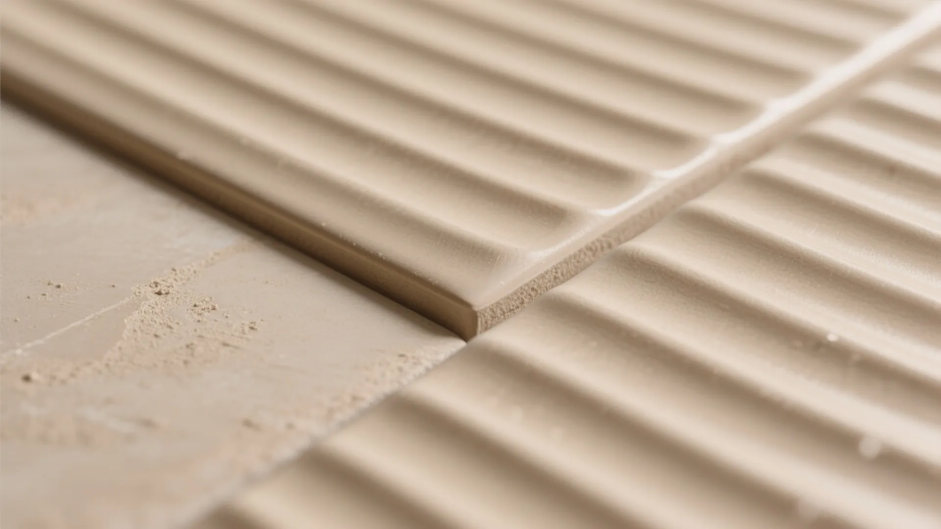 Textured ceramic in warm neutrals to add depth without clutter