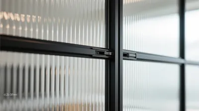 Modern Glass Cabinet with Black Frames