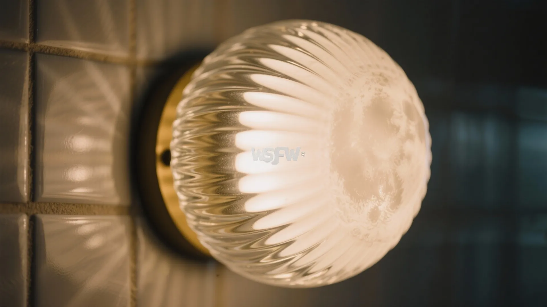 Textured Moon Light with Ribbed Glass