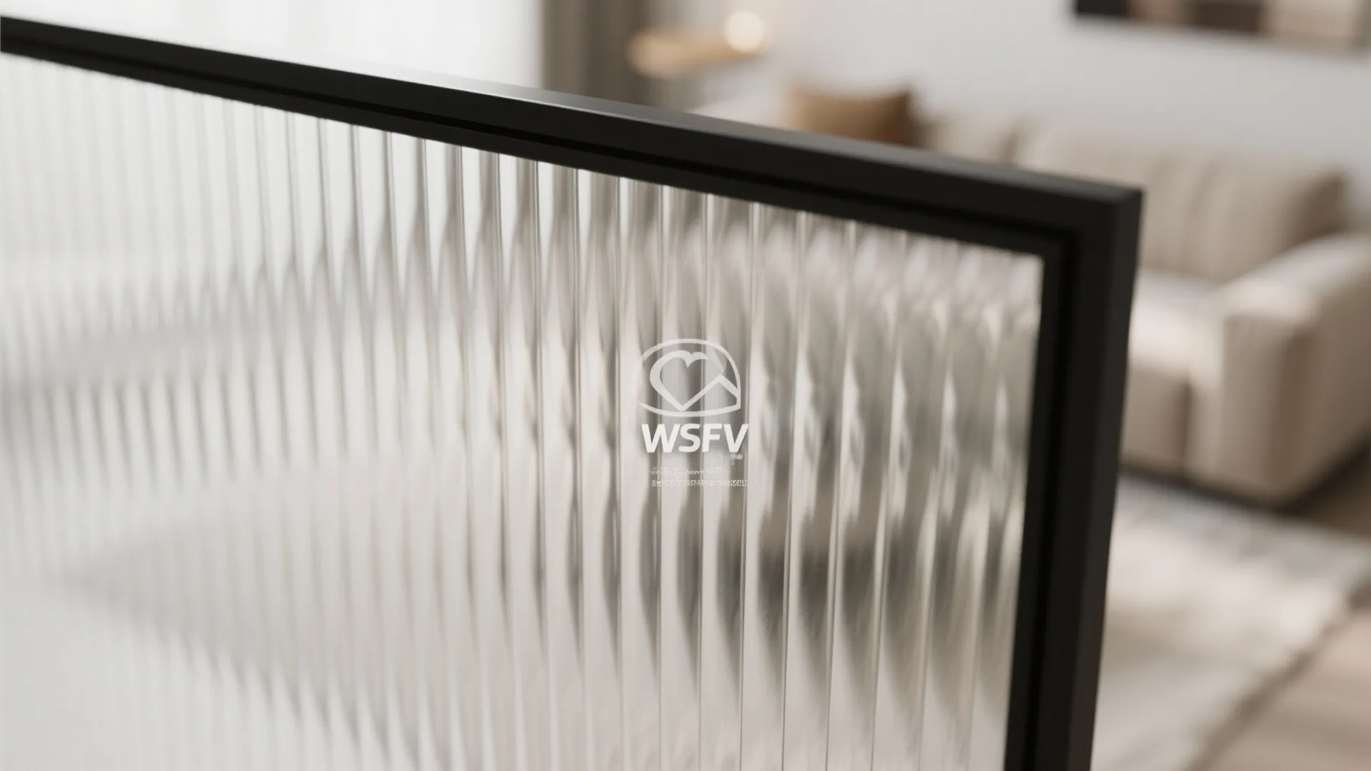 Textured ribbed glass for soft privacy