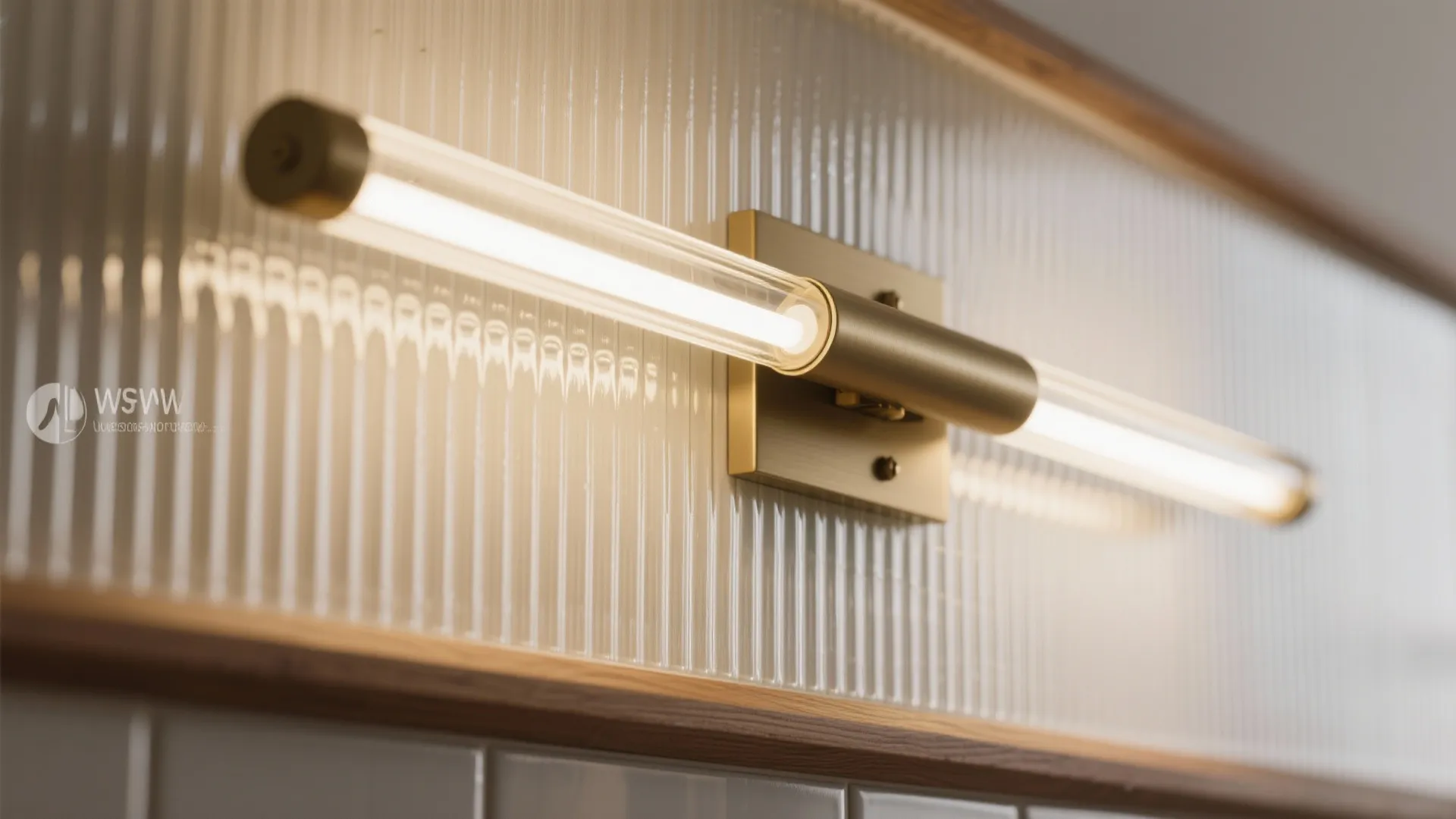 Material pairing: Tile, glass, and wood with light