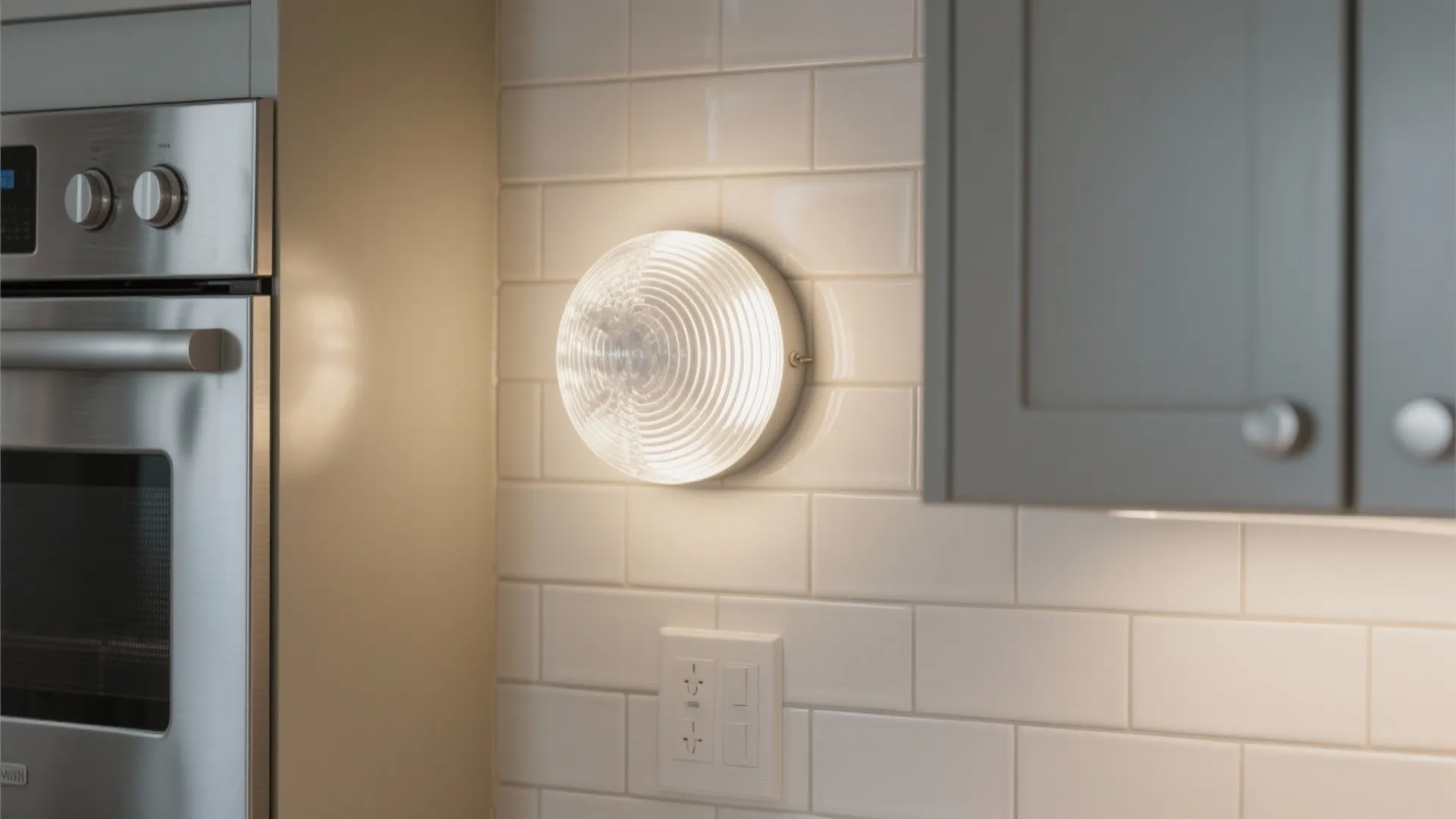 Textured Moon Light with Ribbed Glass