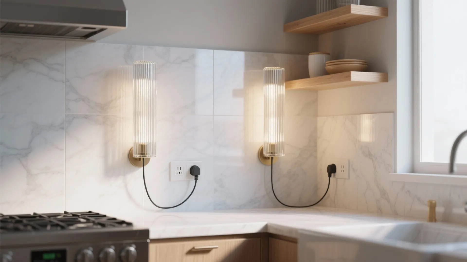 2) Vertical glass rods to boost perceived depth