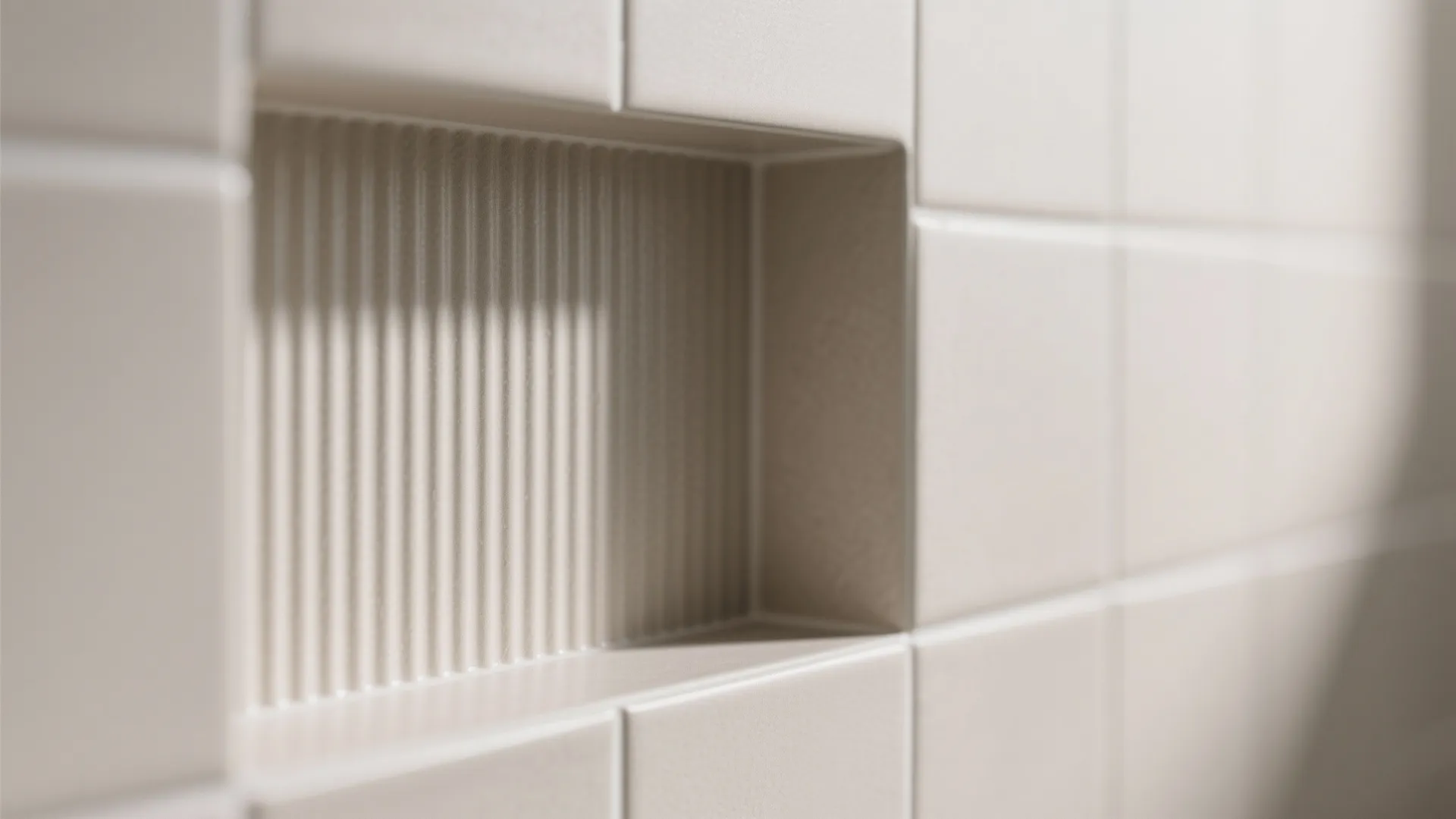 Textured matte wall tile with subtle vertical ribbing