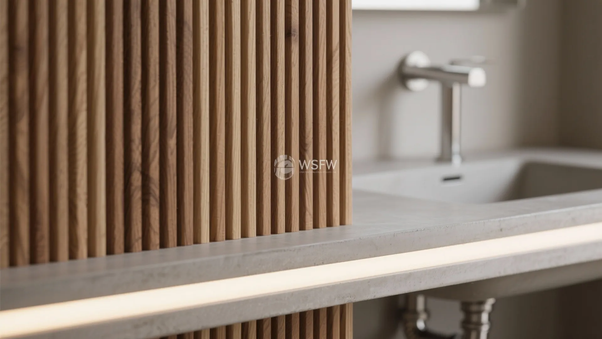 Concealed plumbing with a slim console frame