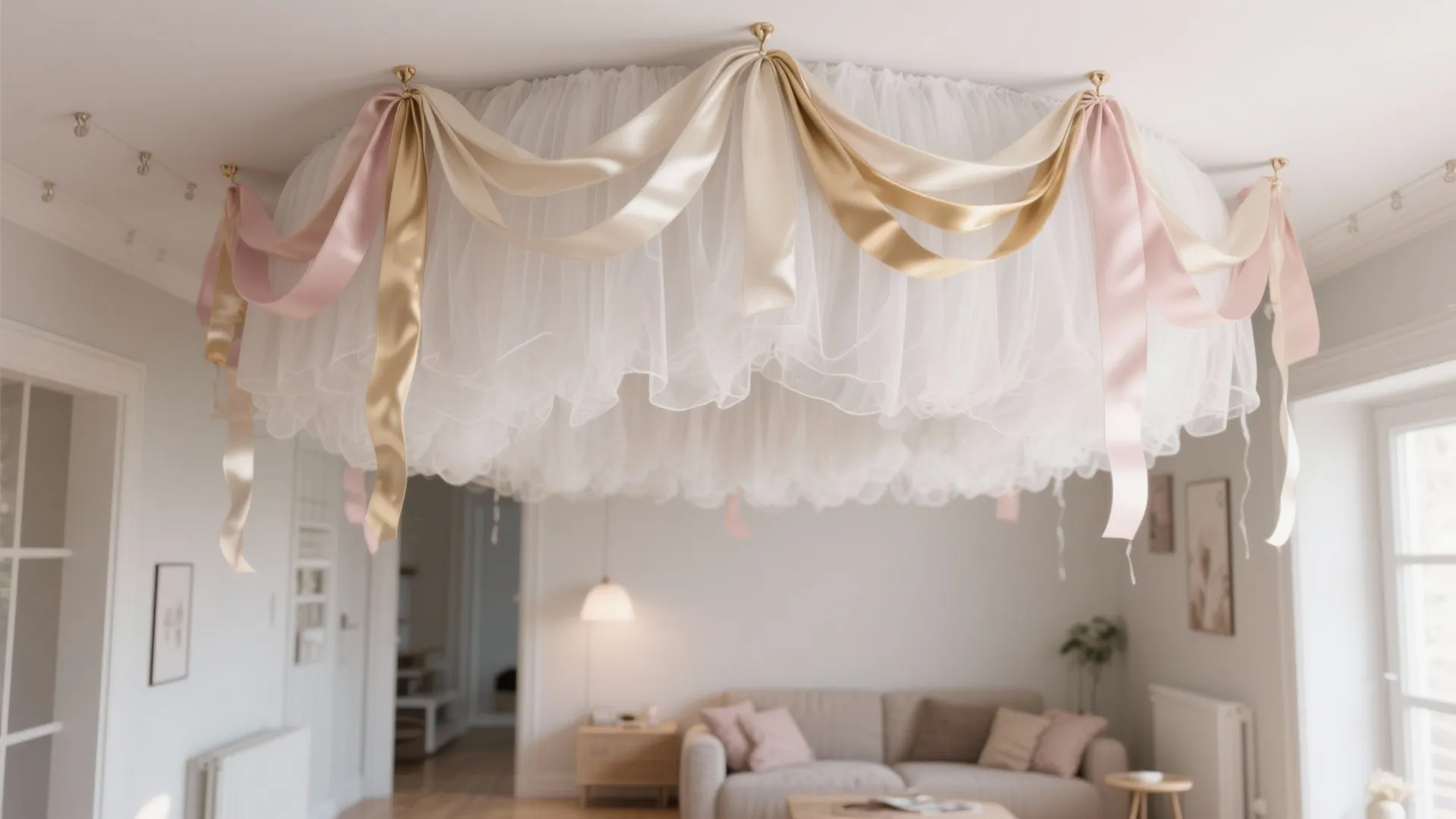 Ribbon Cloud Ceiling Swag