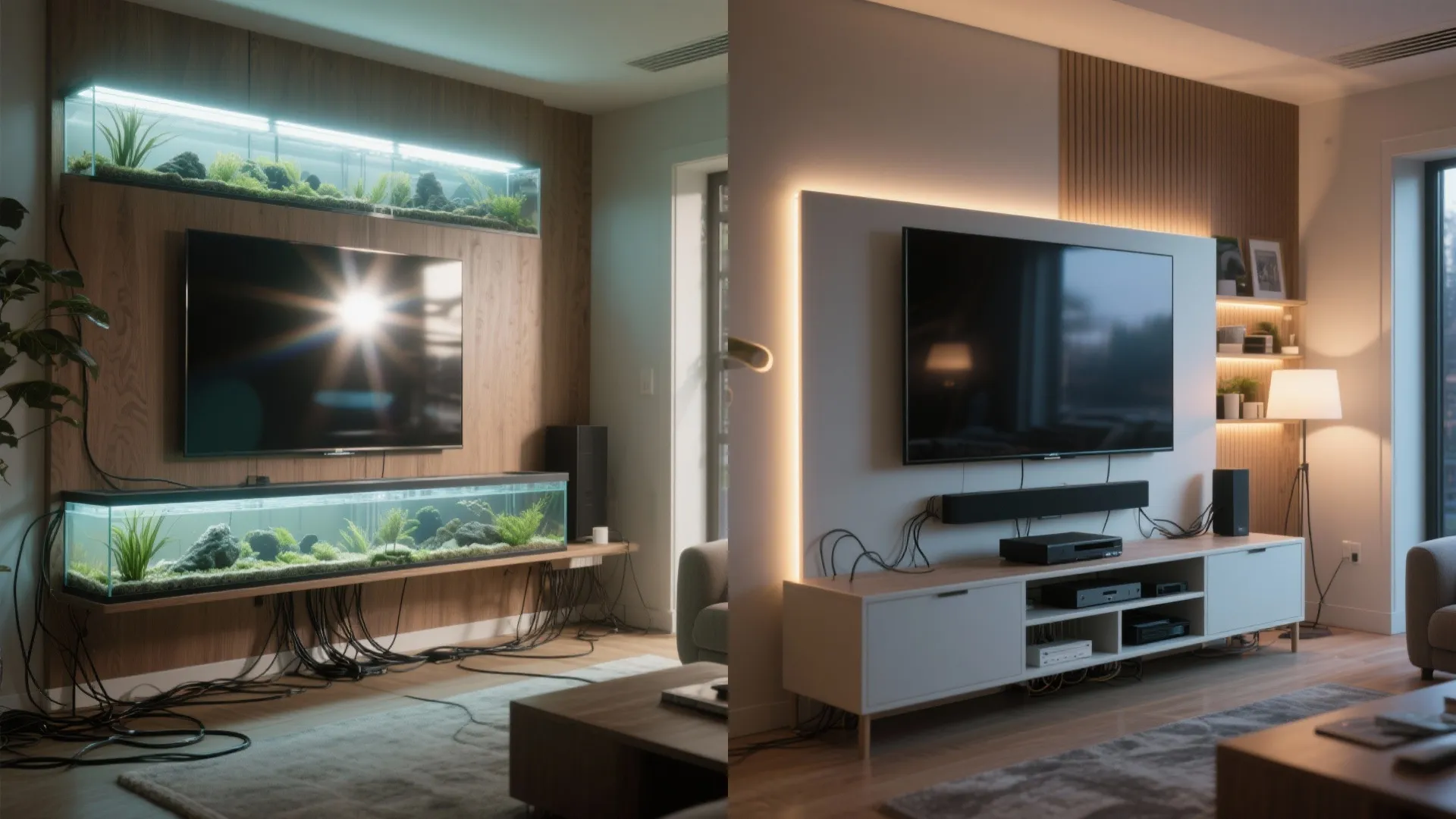 Low Credenza + Long, Rimless “Ribbon” Tank