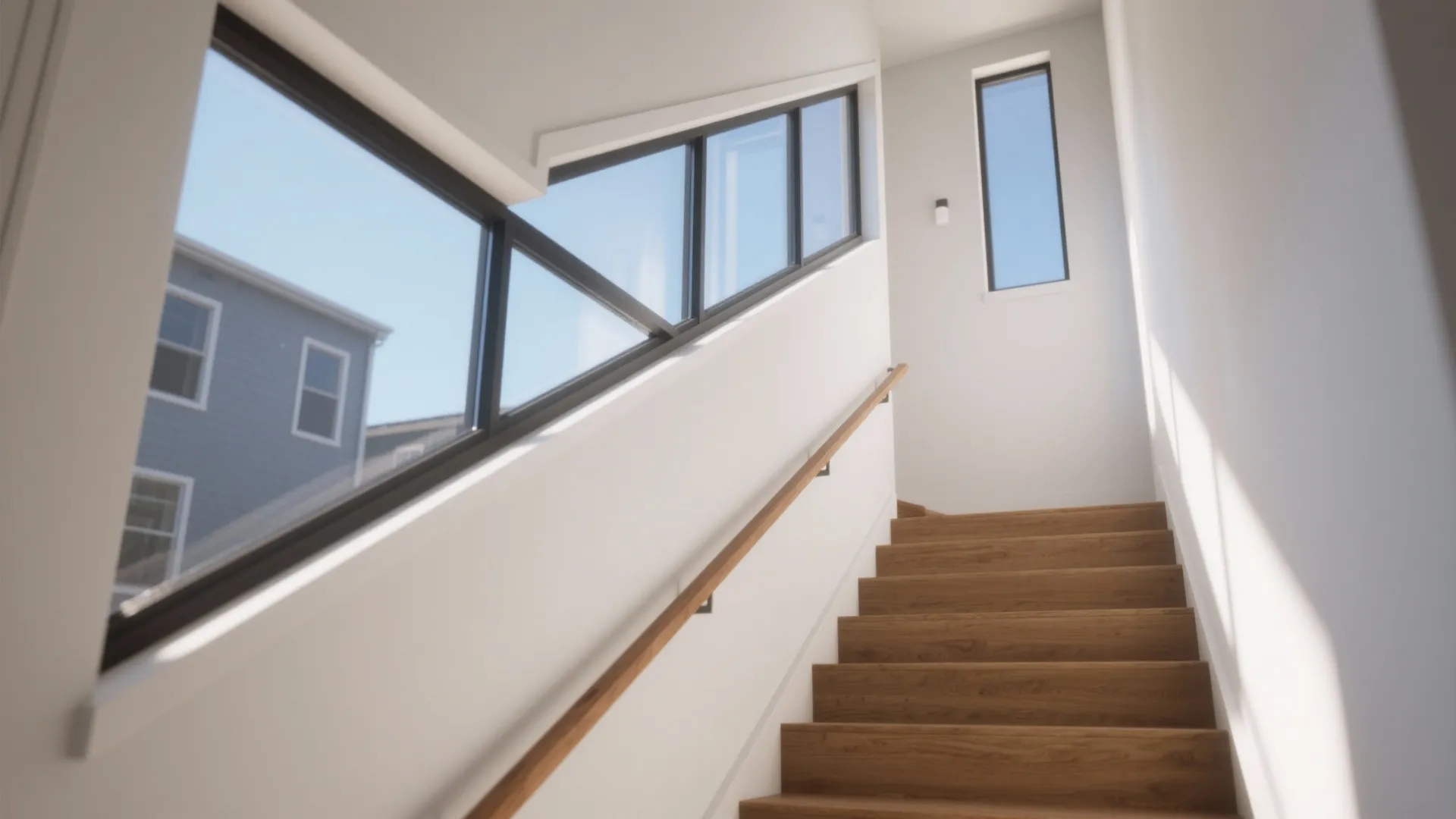 Ribbon Windows Along the Stair Wall