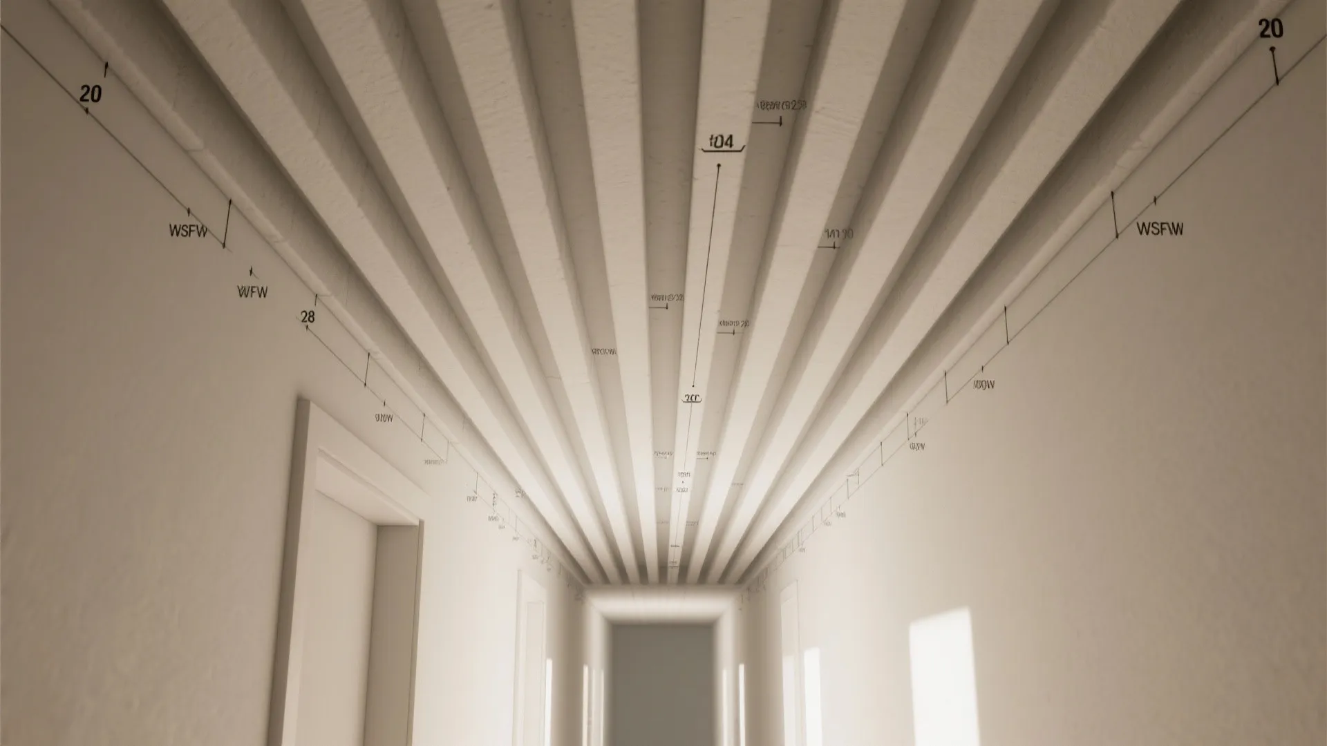 Sculpted Plaster Ribs for Visual Flow