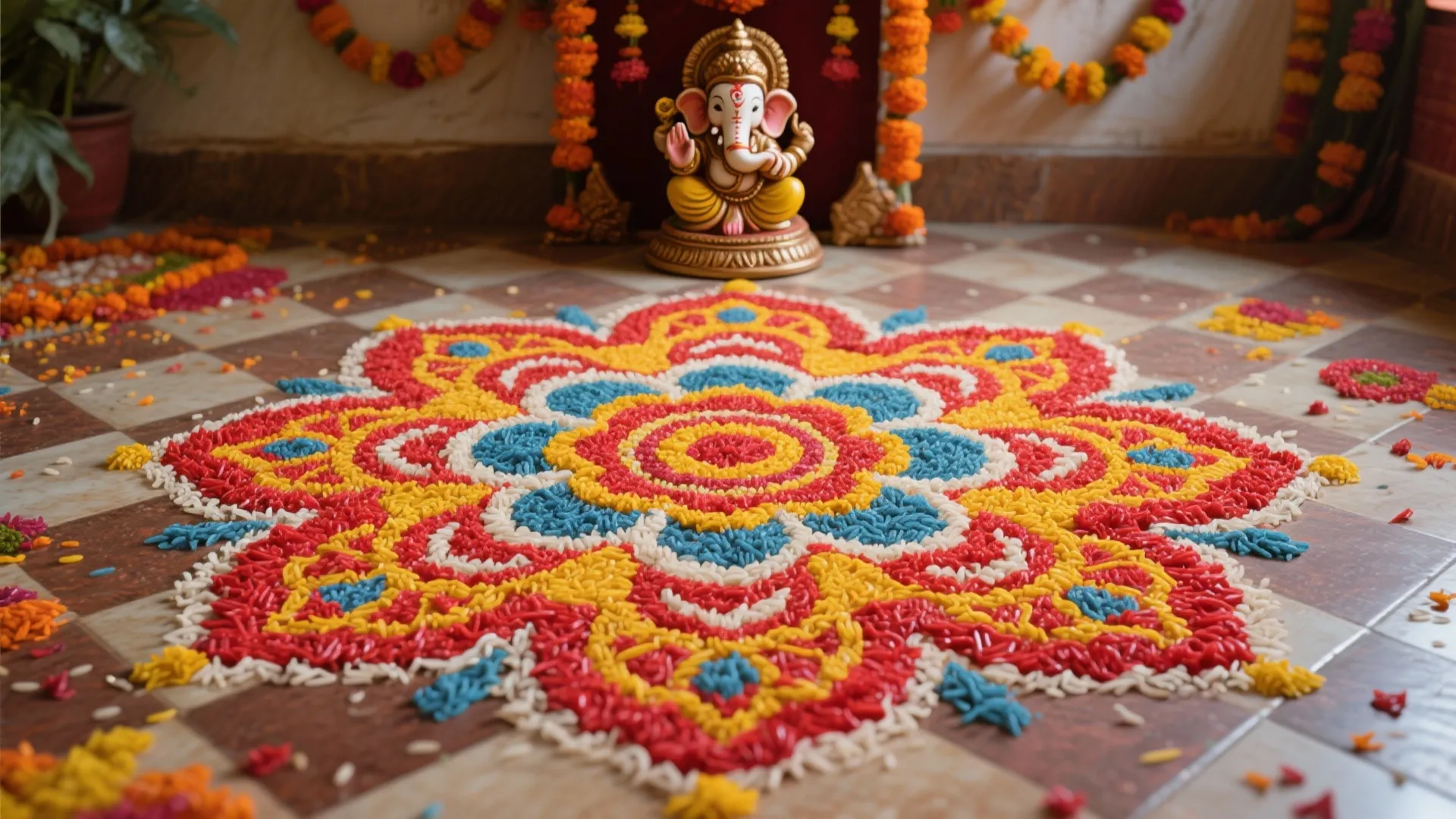 Traditional Rangoli with a Twist