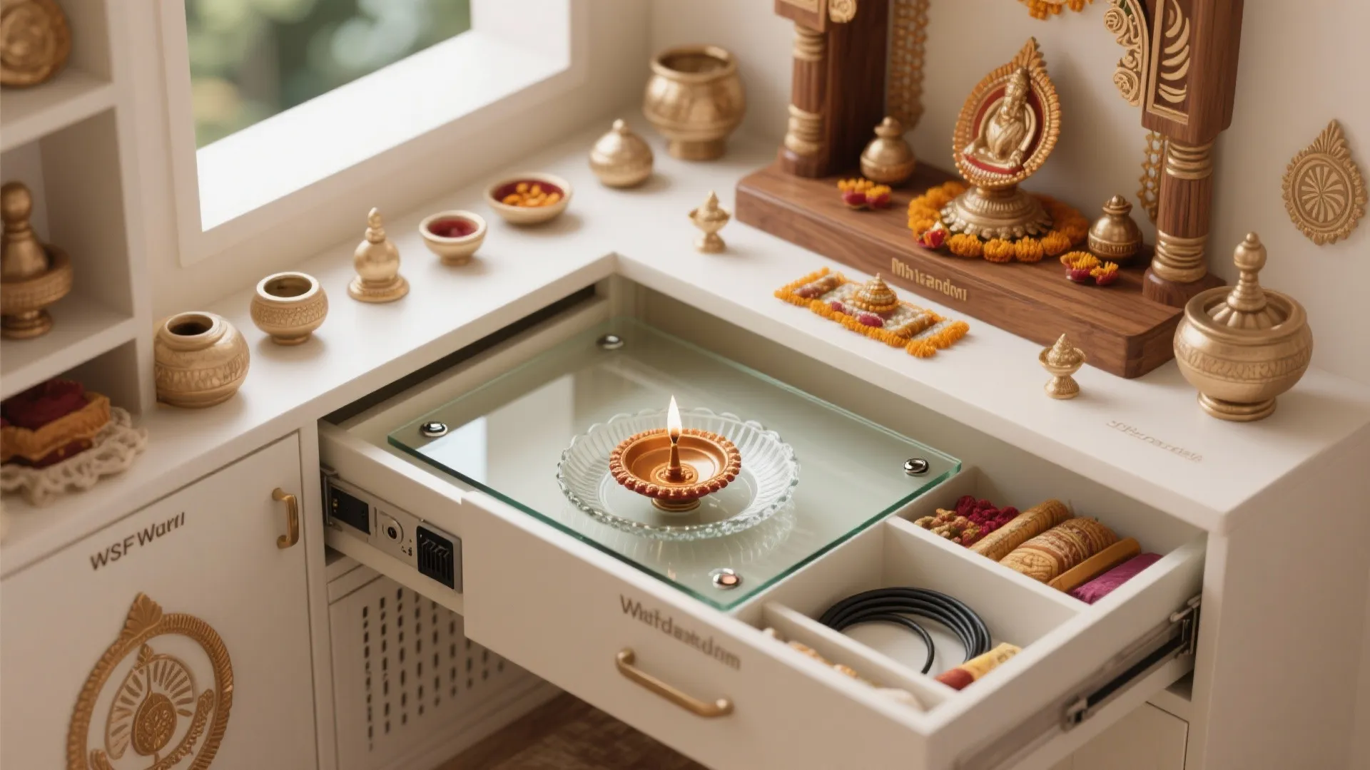 Ritual ergonomics: shelves, trays, and cable hygiene