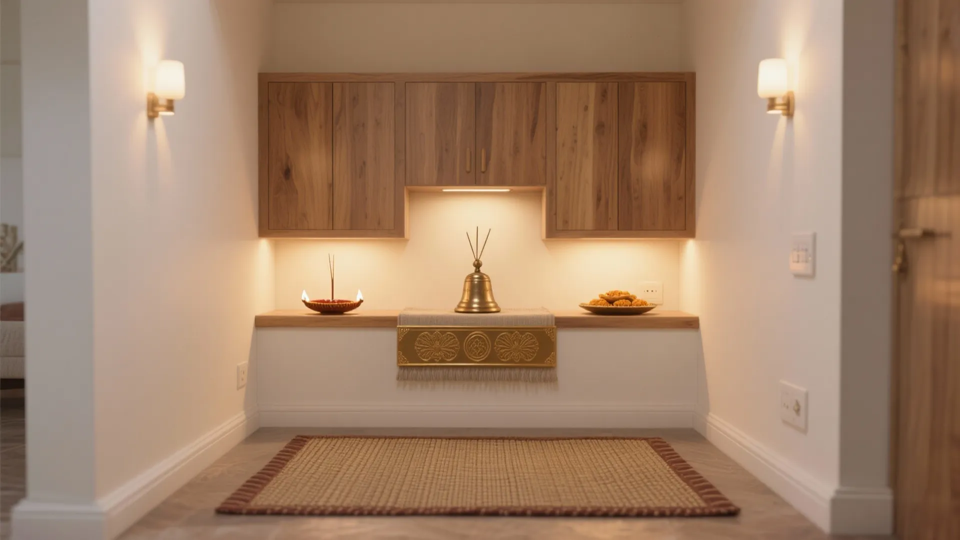 Calm palette, natural wood, and a ritual-led layout