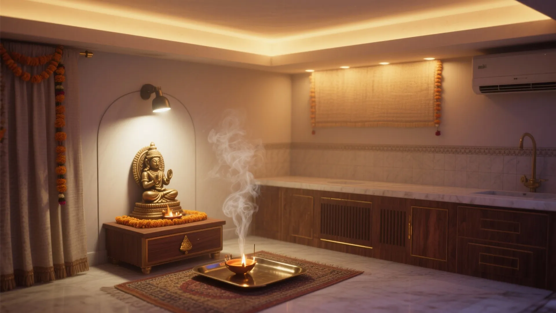 Design for ritual flow: lighting, sound, and scent