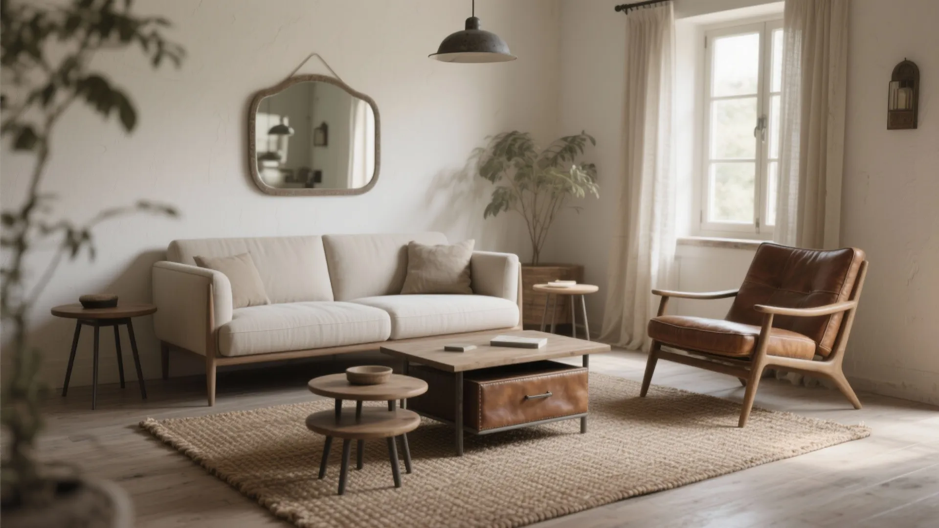 Compact Seating Plan with Multifunctional Pieces