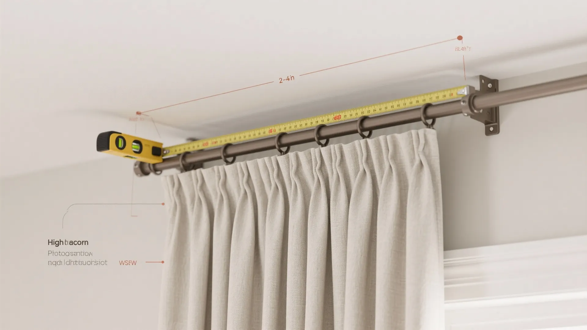 High-mounted rods with tailored pleats