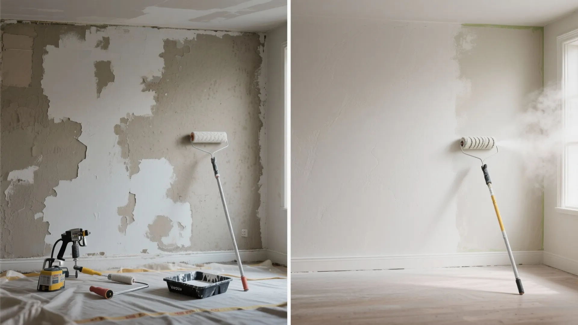 3. Pre-paint with rollers for stubborn spots