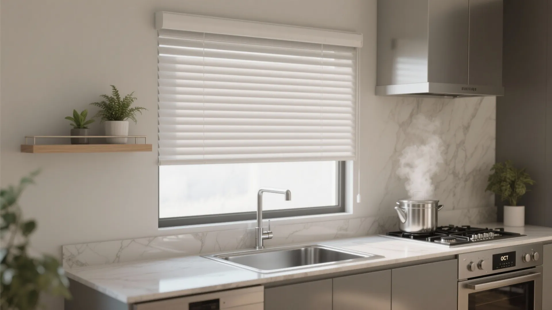 3. Waterproof Roller Shades for Super Practical Kitchens