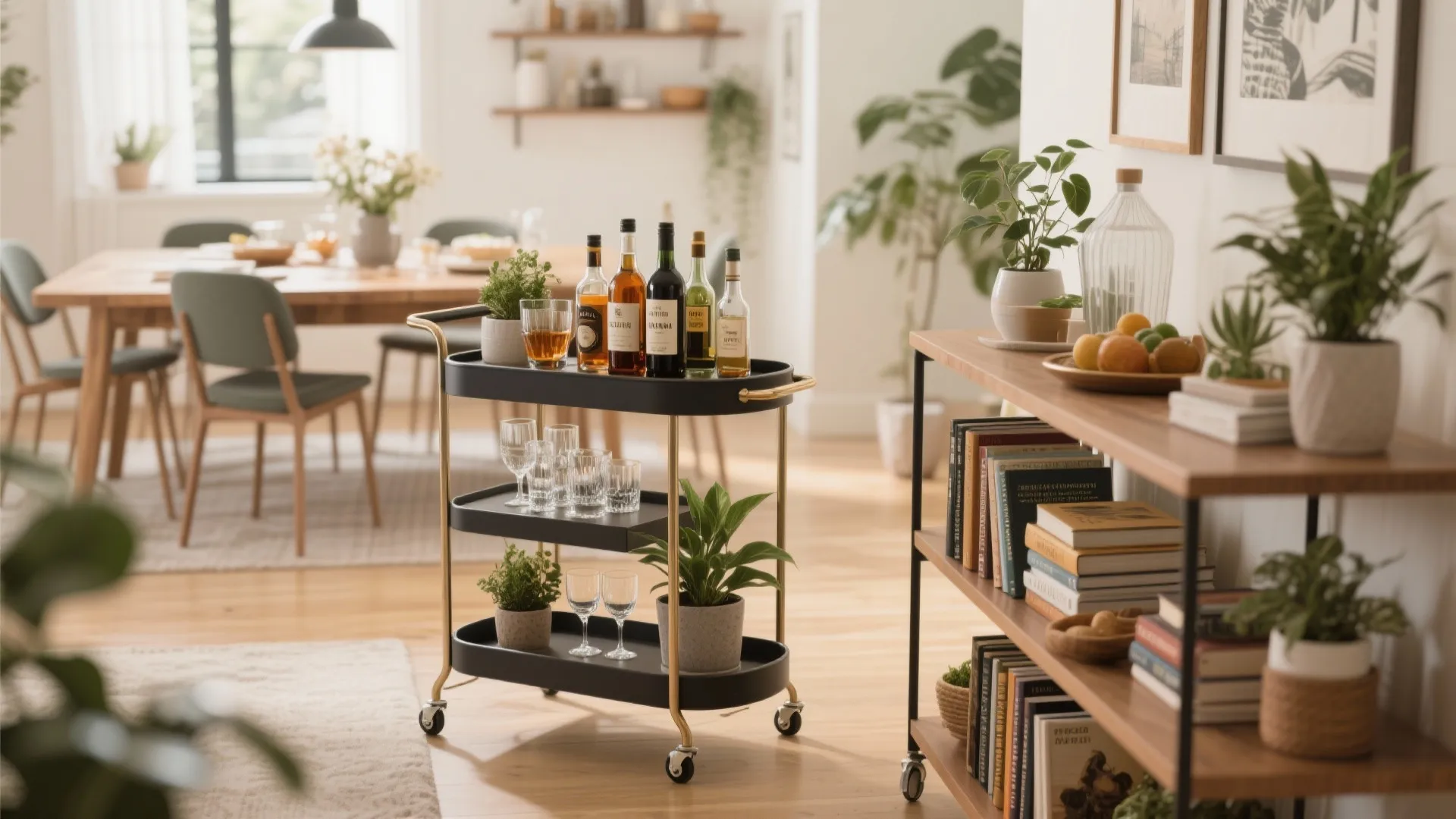 4. Rolling Bar Cart