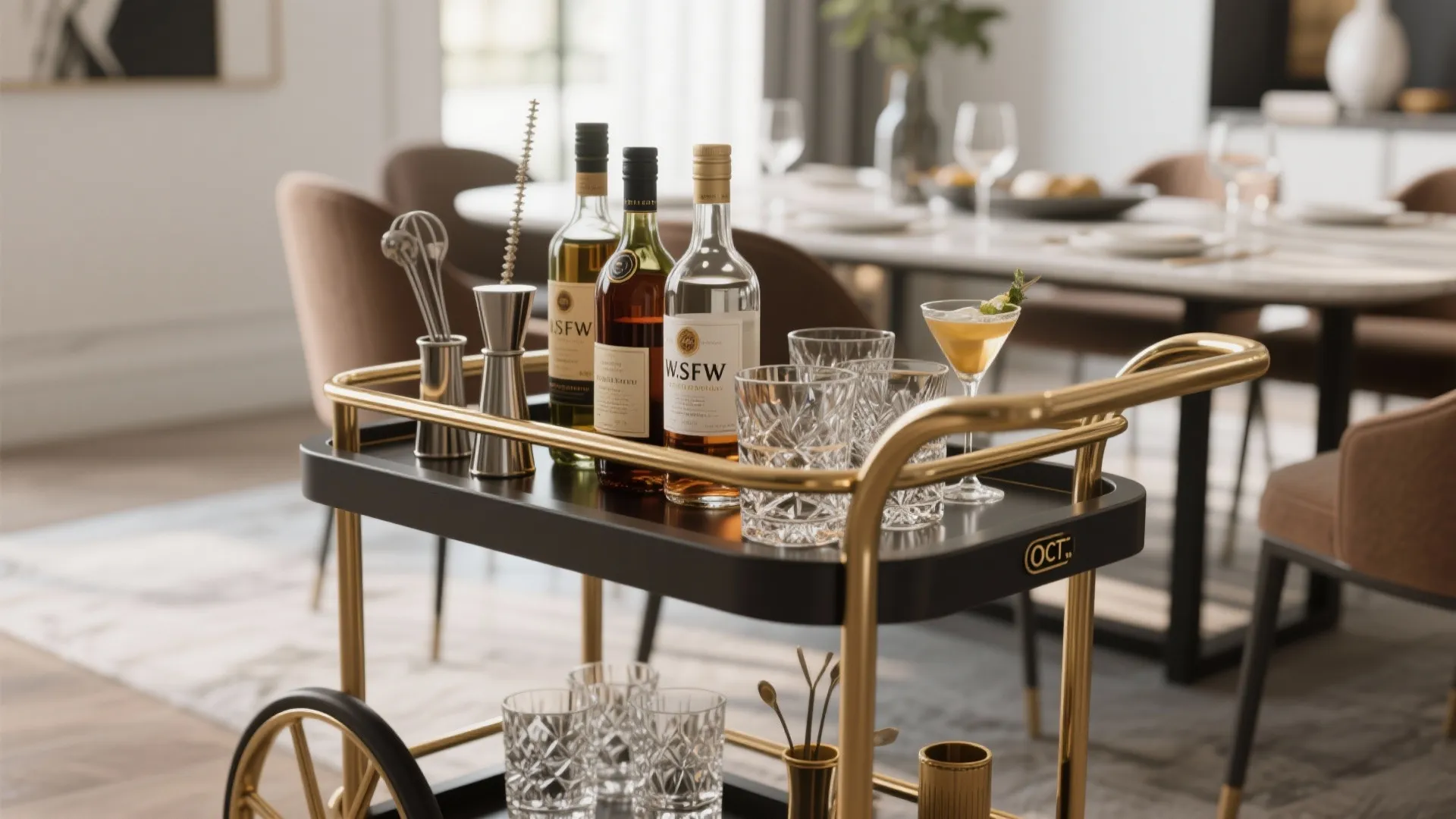 4. Bar Cart on Wheels